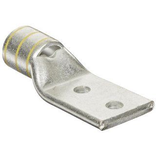 Panduit LCDX750 12G 3 Flex Conductor Lug, Two Hole, Standard Barrel With Window, 1/2" Stud Hole Size, 1.50" Stud Hole Spacing Width, Yellow, 777.7 kcmil Diesel Locomotive Conductor Size, 1 3/4" Wire Strip Length, 0.32" Tongue Thickness,