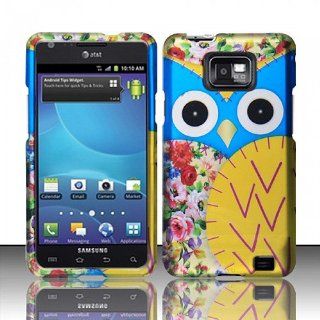 Blue Yellow Owl Hard Cover Case for Samsung Galaxy S2 S II AT&T i777 SGH i777 Attain i9100: Cell Phones & Accessories