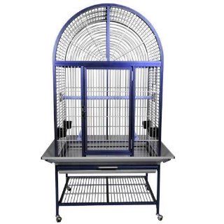 KINGS CAGES ACA 3325 ARCH TOP ALUMINUM PARROT CAGE bird toy toys african grey (BLUE, ARCH TOP) : Birdcages : Pet Supplies