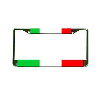 Italian Flag Chrome License Plate Frame: Automotive