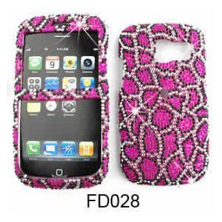 Pantech Link Full Diamond Crystal, Pink Leopard Print Full Rhinestones/Diamond/Bling   Hard Case/Cover/Faceplate/Snap On/Housing/Protector: Cell Phones & Accessories