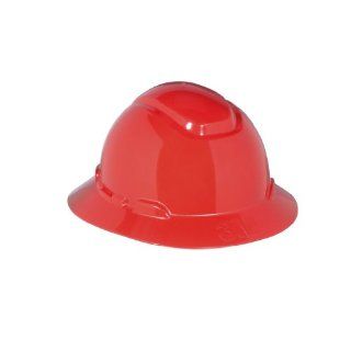3M Full Brim Hard Hat H 805R, 4 Point Ratchet Suspension, Red: Hardhats: Industrial & Scientific