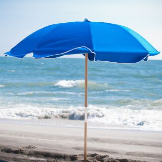 Frankford Umbrella 7.5 ft. Fiberglass Rib Commercial Grade Beach Umbrella with Ash Wood Pole   Beach Umbrellas & Cabanas