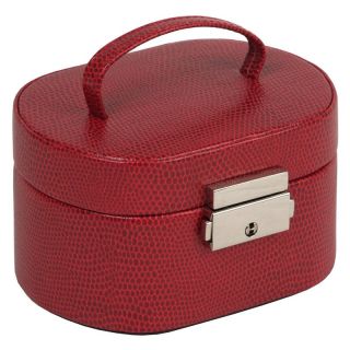 Wolf Designs Heritage South Molton Red Travel Jewelry Box   4.75W x 2.75H in.   Womens Jewelry Boxes