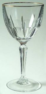 Cristal DArques Durand Bergerac Gold Wine Glass   Cut, Gold Trim