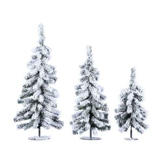 Kurt Adler 14 24 in. Mini Flocked Christmas Tree   Set of 3   Christmas Trees