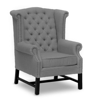 Baxton Studio Sussex Linen Club Chair   Gray   Club Chairs