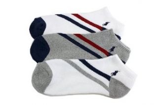 Polo Ralph Lauren Men's 3 Pack Diagonal Stripe Quarter Socks (Sock 10 13 Fits 6 12.5, White/Grey Assorted) at  Mens Clothing store