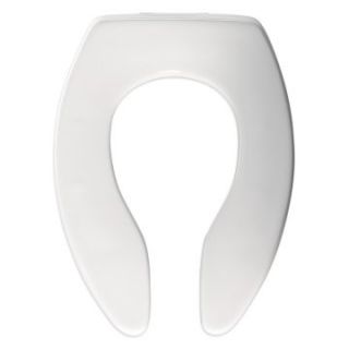 Bemis B3155SSCT000 Elongated Open Front Less Cover Toilet Seat with Self Sustaining Hinges in White   Toilet Seats