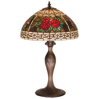 Meyda 37789 Roses & Scroll Tiffany Table Lamp   Table Lamps