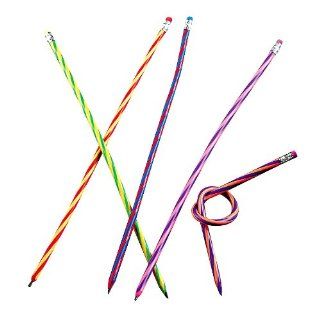 Striped Flexible Plastic Pencils (1 dz) Toys & Games