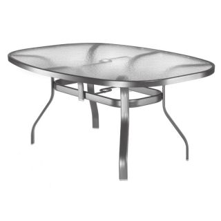Homecrest Glass Top 43 x 78 in. Oval Balcony Height Patio Dining Table   Patio Tables