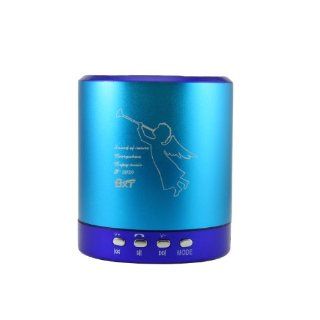 GREENERY/BXT T 2020 Fashion Portable Rechargeable Mini Speaker with FM/TF Card Slot/AUX Fit for iPod, MP3, MP4 player, PO&Moblie Phone Powerful Loud and Clear Sound;Red, Blue, Silver&Black available (Blue, T 2020)   Musical Boxes And Figurines