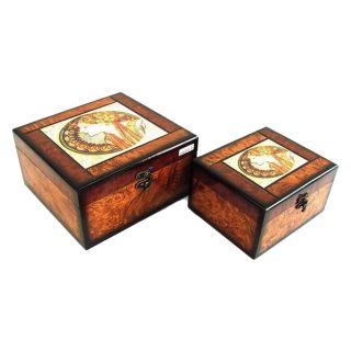 Keystone Decorative Greek Queen Jewelry Box   Set of 2   Womens Jewelry Boxes