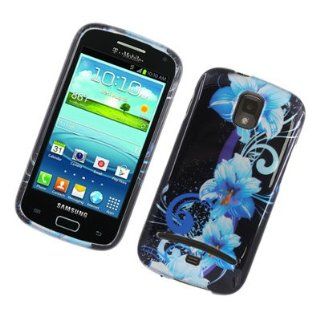 For Samsung Galaxy S Relay 4G Hard GLOSSY 2D Case Blue Flowers: Everything Else