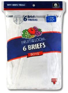 Fruit of the Loom Boys 8 20 6 Pack Brief with Fly, White, size 6: Clothing