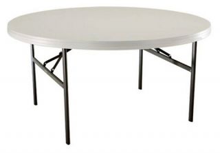 Lifetime 60 in. Round Commercial Folding Table   White   Banquet Tables