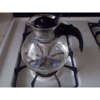 Medelco  12 Cup Glass Stovetop Whistling Kettle: Kitchen & Dining
