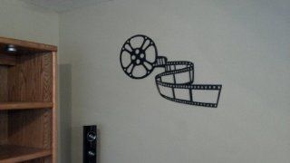 Home Theater Decor Movie Reel 3ft Black Metal Wall Art   Wall Sculptures