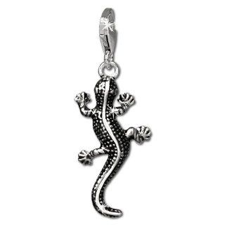 SilberDream Charm lizard, 925 Sterling Silver Charms Pendant with Lobster Clasp for Charms Bracelet, Necklace or Earring FC829K Clasp Style Charms Jewelry