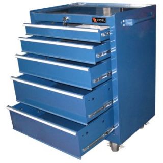 Excel 26 in. 5 Drawer Blue Roller Tool Cabinet   Tool Chests & Cabinets