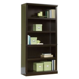 Sauder Miscellaneous Storage 5 Shelf Split Bookcase   Jamocha Wood   Bookcases
