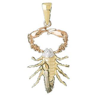 14k Tri Color Gold Scorpio Zodiac Dazzlers Pendant for Chain 9244: Jewelry