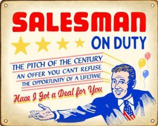 Salesman On Duty Sign / Wall Plaque (Male Edition) : Decorative Plaques : Patio, Lawn & Garden