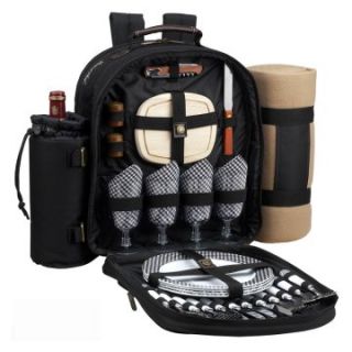 Classic Backpack with Picnic Blanket for 4   Picnic Baskets & Coolers