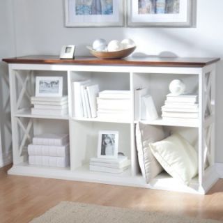 Belham Living Hampton Console Table Stackable Bookcase   White/Oak   Bookcases