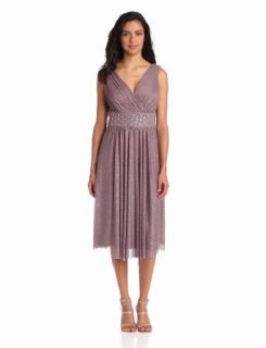 Jessica Howard Women's Surplice Bodice Dress With Beaded Waist, Taupe, 16 at  Womens Clothing store