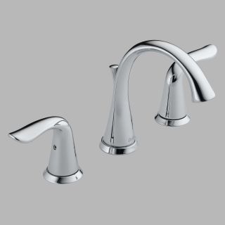 Delta Lahara 3538 Double Handle Widespread Bathroom Sink Faucet with All Metal Pop up Drain and Diamond Valve   Bathroom Sink Faucets