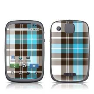Turquoise Plaid Design Protective Skin Decal Sticker for Motorola Spice XT300 Cell Phone: Cell Phones & Accessories