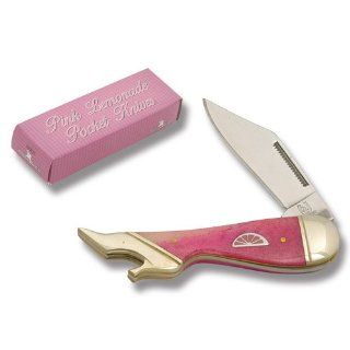 Rough Rider Knives 837 Pink Lemonade Series   Leg Knife with Pink Smooth Bone Handles : Folding Camping Knives : Sports & Outdoors