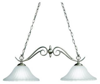 Kichler Pool Table Two Lights/Incandescent Island Light Brushed Nickel 13 inches   Billiard Lights