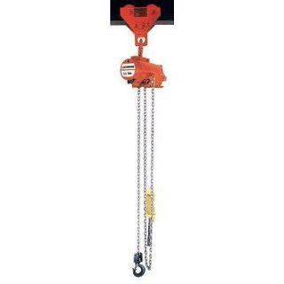 CM 7402D AirStar Link Chain Air Hoist with Pendant Throttle Control and Hook Suspension, 2000 lbs Capacity, 10' Lift Height, 23 fpm Lift Speed, 48 SCFM, 90 psi: Industrial & Scientific