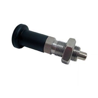 GN 817.2 NI Stainless Steel Lock out Type Indexing Plunger with Long Knob, with Lock Nut, M10 x 1.0mm Thread Size, 18mm Thread Length, 18 Newton Spring Load End: Metalworking Workholding: Industrial & Scientific