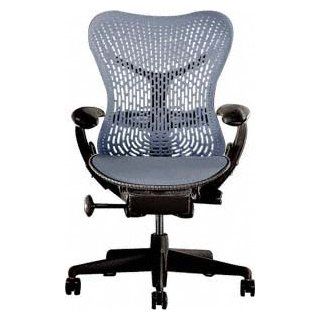 Mirra Chair by Herman Miller   Fully Featured   Graphite Frame   Blue Fog   Adjustable Home Desk Chairs