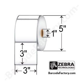 (10010030) Zebra 3x3 Z Perform 2000D Direct Thermal Label [1" Core, 5" OD, 840/Roll, 6 Rolls/Case] : Shipping Labels : Office Products