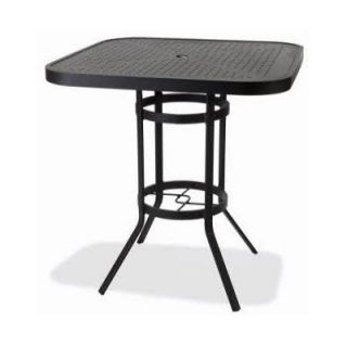 Winston 36 in. Square Stamped Aluminum Bar Height Table with Umbrella Hole   Patio Tables