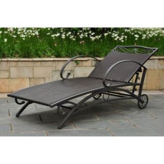 Lisbon Wicker Contemporary Multi Position Patio Chaise Lounge   Outdoor Chaise Lounges