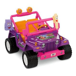 Fisher Price Power Wheels Dora Jeep Wrangler Battery Powered Riding Toy   Battery Powered Riding Toys