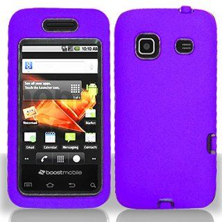 Purple Hard Soft Gel Dual Layer Cover Case for Samsung Galaxy Prevail SPH M820: Cell Phones & Accessories