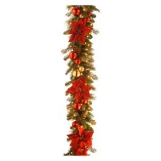 9 ft. Decorative Collection Home For the Holidays Pre Lit Garland   Swags & Garland