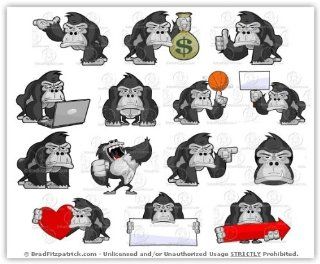 Cartoon Gorilla Clip Art   Cute Gorilla Mascot Stock Illustration!: Everything Else