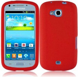 For Samsung Galaxy Axiom R830 Soft Silicone Case Cover Skin Protector Red + Free Reliable Accessory Pen Gift: Cell Phones & Accessories