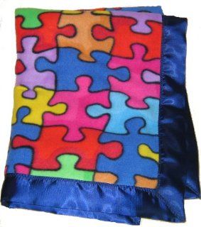 Autism Satin Puzzle Blanket : Bed Blankets : Everything Else