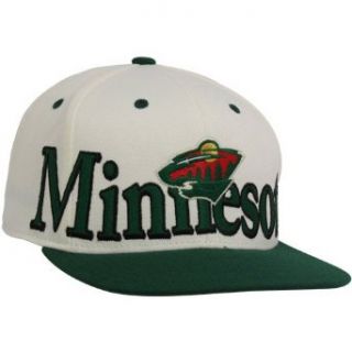 NHL Minnesota Wild Reebok Snapback Hat (White/Green) : Sports Fan Baseball Caps : Clothing