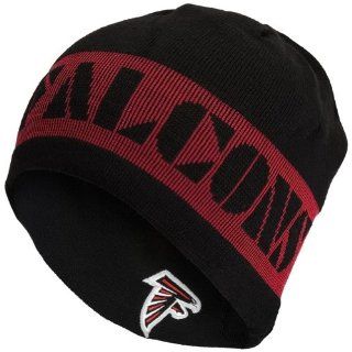 ATLANTA FALCONS NFL Reversible Wide Stripe Cuffless Knit Beanie Hat Ski Cap in Team Colors : Sports Fan Beanies : Sports & Outdoors