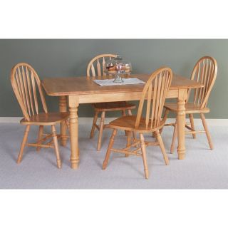 Sunset Trading 5 pc. Extension Dining Table Set with Arrowback Chairs   Light Oak   Dining Tables